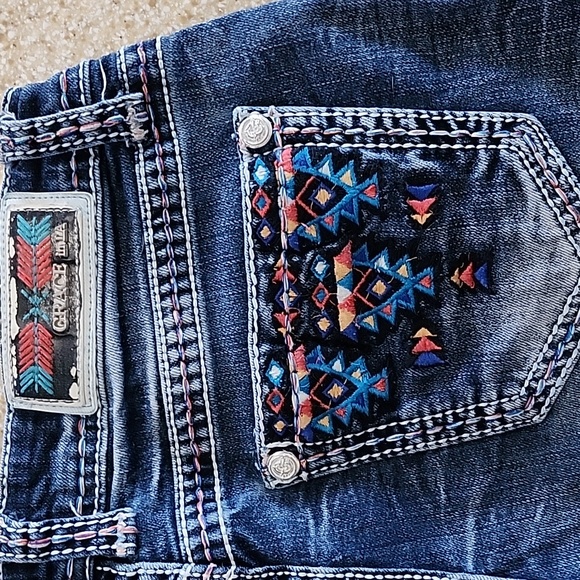 Grace in LA Southwest Fray Hem Shorts Size 27 - Picture 4 of 10